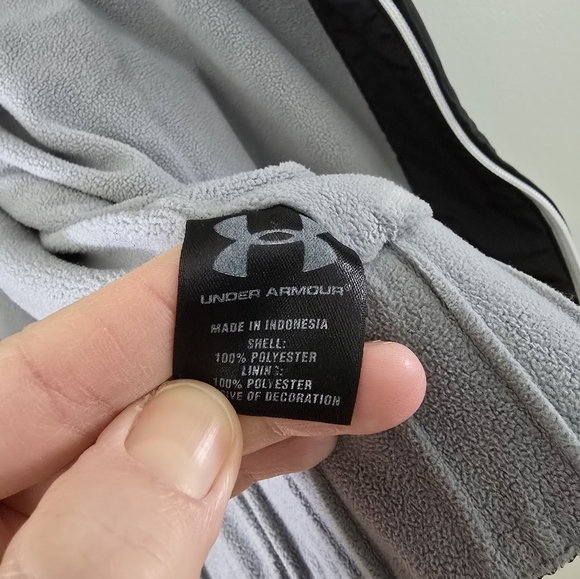 UNDER ARMOUR Jacket Mens Large Loose Track COLDGEAR Fleece Lined Pockets - Picture 8 of 15